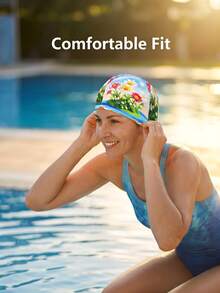 Topi Renang Poliester Unisex Dewasa Pria Wanita Cepat Kering Bernapas Elastis Kain Lembut Topi Renang Anti Selip Ringan Nyaman Topi Mandi Portabel Untuk Kolam Renang Latihan Menyelam Pantai Spa Olahraga Air - MultiWarna - View 8