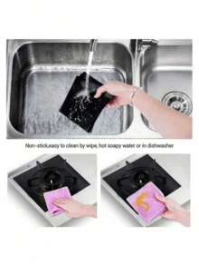 1/2/4pcs Gas Stove Anti-Stain Anti-Oil Mat, Washable Cleaning Pad, Stove Top Protector, Dirt-Resistant Heat-Resistant Fire-Resistant Material, Suitable For Home Gas Stoves - Multiple Styles and Colors - View 8