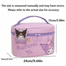官方授權 Sanrio 系列彩色 PU 化妝包，可愛手提包與手拿包，適合存放化妝品、珠寶與個人用品，旅行方便攜帶 - 查看 6