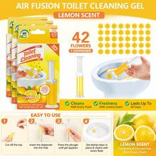 AIR FUSION 42 Count Fresh Flower Gel Stamp Toilet Cleaner, Air Freshener, Fresh Bathroom Toilet Cleaning Gel Stamp, Helps Keep Toilet Clean, Prevents Scale And Toilet Ring, 6 Fragrance Options, Includes 1 Dispenser And 4 Gels - 檸檬 - 查看 6