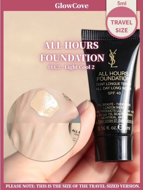 [ 5ml ]YSL All Hours Foundation LC1/LC2 Pengontrol Minyak Matte Tahan Lama Daya Tutup Tinggi Non-Oksidasi Untuk Kulit Berminyak dan Kombinasi - LC2-5ml - View 1