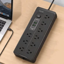 SULAVI 13-In-1 Power Strip: Power Strip With 9 Outlets, 2 USB Ports, 2 Type-C Ports, 2-Meter Cable - US B Type Plug(110-127V) - View 2