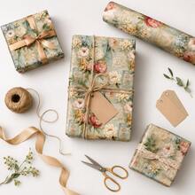 5m/16.4ft Roll Gift Wrapping Paper, Oil Painting Floral Pattern, Matte Copperplate Paper, 43cm X 500cm, Suitable For DIY, Best Friend Gathering, Birthday Party, Holiday Decoration - Flower T-hh10 - View 4