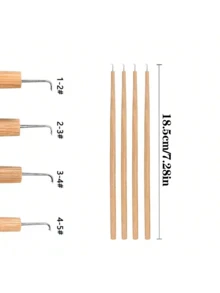 Kit para hacer pelucas (7 piezas), incluye 3 fijadores de malla de encaje suizo y 4 agujas transpirables, adecuado para principiantes para hacer pelucas de encaje frontal. - Albaricoque - View 4