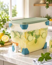 2 Pack 0.9 Gallon (3.4L) Beverage Dispenser With Spigot, Leak-Proof Reusable Fridge Drink Container For Juice, Lemonade, Iced Tea, Cold Brew Coffee, Party, Kitchen & Home Use - 1 - View 7