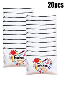 5pcs Best Teacher Theme Zipper Pouch Express Gratitude And Love Makeup Bag Various Snack Small Storage Bag Portable Multi-Functional Storage Bag Teacher Travel Storage Gift Thanksgiving Christmas Birthday Teacher's Day Back To School Graduation Gift - Multicolor - View 99