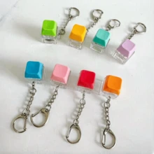 2026-1pc Single Stress Relief Button Keychain - Clicker, Stress Relief Toy, Leisure Entertainment, Fingertip Toy, Adult Stress Relief, Emotional Healing, Office Procrastination - ABS Material - Office Stress Relief, Suitable For Backpack Handbag Decoration Gift, Perfect Birthday Gift For Friends, Birthday Gift - Holiday Gift - Perfect Gift - Gift - Multicolor - View 8