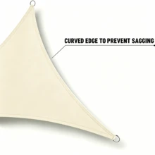 1pc Triangular Sun Shade Sail, Heavy Duty Synthetic Fiber Shade Cloth, Curved Edge Design, With Stainless Steel D-Rings, Suitable For Patio And Outdoor Use - Multicolor - View 6