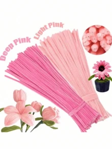 Pink Tulip Velvet Strip Handmade Kit, Upgraded Dense Velvet Strip Brush, Suitable For Handmade Crafts, Artificial Floral Arrangement, Valentine's Day, Mother's Day Gifts, World Cup, Graduation Season Gifts, Back To School Decoration Party Gifts, Holiday Gifts - Multicolor - View 6