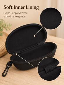 EVA Fashion Eyeglass Case With Zipper And Hook, Portable Hard Shell Glasses Storage Bag, Suitable For Travel, Backpack And Daily Use - Multicolor - View 7