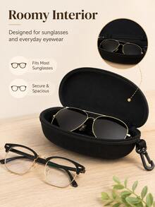 EVA Fashion Eyeglass Case With Zipper And Hook, Portable Hard Shell Glasses Storage Bag, Suitable For Travel, Backpack And Daily Use - Multicolor - View 8