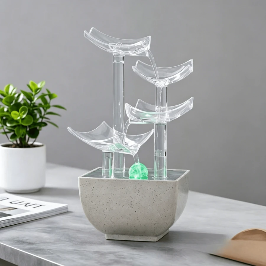 Stress Relief Relaxing Modern Minimalist Luxury Water Fountain Suitable For Living Room Luxury Home Decor Office Desk Bedroom Dining Room Cashier Counter Landscape Warm Holiday Gift - 9807 - View 1