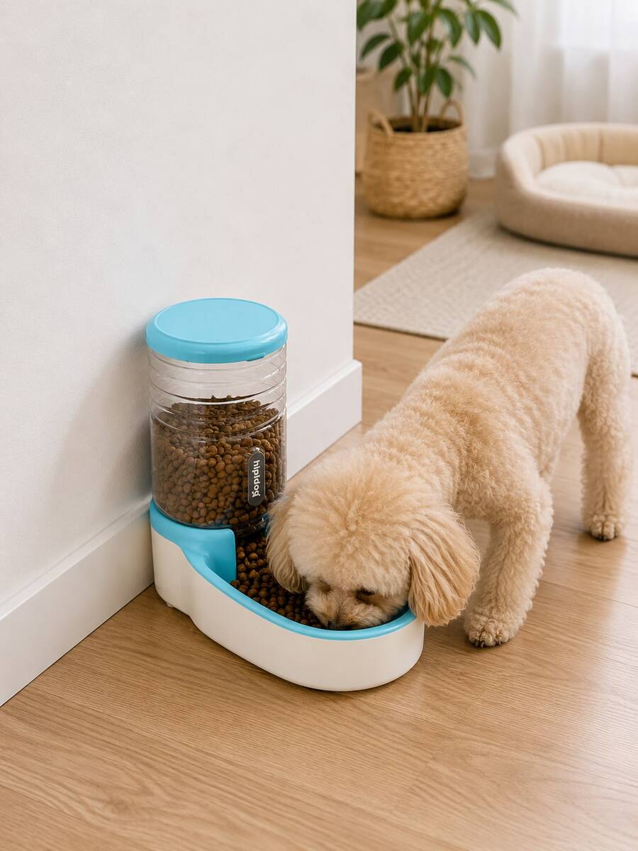 Alimentador automático para mascotas para perros y gatos, cuencos para perros, cuencos para gatos, cuencos para comida y contenedores de almacenamiento de comida. - 3,8 l, azul - Ver 1