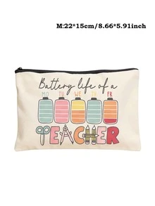 5pcs Best Teacher Theme Zipper Pouch Express Gratitude And Love Makeup Bag Various Snack Small Storage Bag Portable Multi-Functional Storage Bag Teacher Travel Storage Gift Thanksgiving Christmas Birthday Teacher's Day Back To School Graduation Gift - Multicolor - View 35