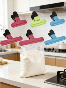 4 Colors (Random) T-Shaped Food Sealing Clips, Strong Sealing Clips For Potato Chips And Snack Packaging, Kitchen Recipes, Office Documents, Sheet Music, With Leak-Proof And Moisture-Proof Functions; These Plastic Bag Sealing Clips Feature A T-Shaped Design, Providing Moisture-Proof And Food Freshness Preservation Effects, Perfect For Food Storage. - Snack Clip - View 11