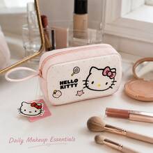 MINISO SANRIO Hello Kitty 旅行化妝包，可愛便攜拉鍊手腕包化妝收納袋，多功能盥洗用品收納包，適用於手提包、保養品、日常必需品與度假 - 彩色 - 查看 4