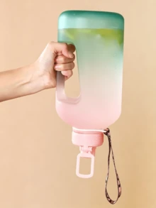 1pc Matte Gradient One-Gallon Fitness Water Jug, Large-Capacity Hand-Held Water Cup With Measurement Markings, Leak-Proof Flip-Top Lid, Portable Hydration Bottle For Outdoor Cycling And Workouts, High-Temperature Resistant Portable Water Bucket - Multicolor - View 7