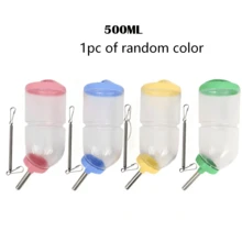 1pc Hamster Automatic Water Dispenser Large Belly 60/500ml Ball Spring Rabbit Automatic Water Feeder Small Pet Hanging Leak-Proof Water Bottle Random Color - A - View 11