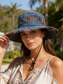 Men's Washed Bucket Hat, Vintage Drawstring Bucket Hat, Siberian Outdoor Sports Sun Hat, Fashionable, Casual, Comfortable Sun Protection Hat, Suitable For Cycling, Travel, Vacation, Hiking And Sun Protection - A - View 2