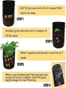 Bean Planting Bag, Durable Fabric Garden Pot With Lid And Handle, Spring Planting Bag, Plant Growth Bag, Potato Vegetable Plant Cultivation Planting Bucket With Door - Multicolor - View 2