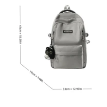 LECEY Women's Middle School High School College Student Large Capacity Backpack - Grey - View 8