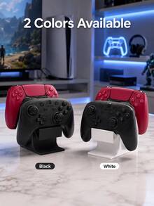 1pc Dual Game Controller Stand, Universal Gamepad Holder & Display Rack, Space-Saving Desktop Organizer, Suitable For Most Game Controllers & Gamepads, Durable Plastic Gaming Desktop Decor | Halloween Boys Gaming Accessory Random Color - View 4