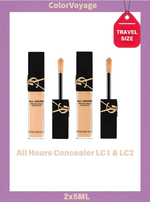 [ 2 X 5ml ] YSL Saint Laurent Long-Lasting Concealer LC1+LC2 Concealer Pencerah untuk Lingkaran Hitam dan Bekas Jerawat, Ringan dan Tidak Berkerut - LC1 (5 ml) + LC2 (5 ml) - View 1