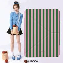 GIIPPA 1 pieza Funda protectora para tableta con estampado de rayas verticales rosa & verde, magnética, desmontable, plegable en Y, anti-doblez y a prueba de golpes, compatible con iPad Mini 6/7, Air 2/3/4/5/11/13 pulgadas (M2/M3 2024-2025), 5/6/7/8/9/10/11ª generación, Pro 10.5/11/12.9 pulgadas (2017-2025), estilo universitario, funda para A16 10ª generación, tableta, oficina - Multicolor 5 - Ver 8
