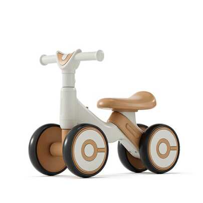 1-3 Years Old Toddler Balance Bike, 4 Wheel Anti-Rollover Kids Scooter, Multifunctional Baby Learning Walker, Stable Toddler Riding Toy For Indoor Outdoor Early Development