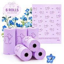 6 Rolls (90 Bags) Pet Waste Bags - Thick & Leak-Proof, Fresh Pear And Freesia Scent, Butterfly And Dog Pattern, Suitable For Pet Cleaning And Outdoor Use, Essential For Dogs And Cats - View 7