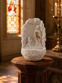 Fontaine d'eau bénite de la Vierge Marie, décoration religieuse murale catholique, porte-eau bénit, décoration d'autel de coin de prière chrétien, ornement d'église, cadeau de baptême, première communion, confirmation, décoration de bénédiction de la maison, statue - Multicolore - Voir 8