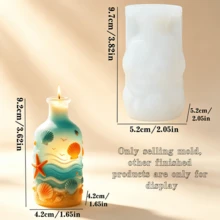 Healing Ocean Wave Embossed Aromatherapy Candle Silicone Mold. Seashell And Starfish Handmade DIY Aromatherapy Wax Cup Plaster Ornament Mold. It Can Be Reused And Can Be Given As A Holiday Gift To Family And Friends. - A-White - View 11