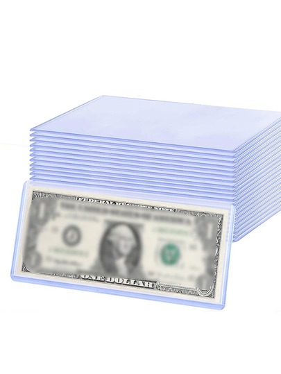 1pc/20pcs Transparent Banknote Protective Sleeves, PVC Dollar Bill Holder Cash Holder, Waterproof Currency Protective Sleeve, For Displaying And Protecting Dollar Bills, Concert Ticket Storage Protective Sleeve, Suitable For Collectors