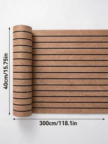 1 Roll 3D Wood Grain Striped Wall Sticker, Size 299.97cm*39.88cm, Thickened Lattice Relief/Recessed Texture, Cuttable And Easy To Paste, Suitable For Bedroom, Living Room, Wall, Ceiling And TV Background Wall Decoration - 40*300cm - 1 Roll - View 3