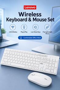 Lenovo 2.4G Wireless Keyboard & Mouse Combo, 105-Key Full-Size Keyboard With Numeric Keypad, Plug & Play, Compatible With Desktop, Laptop And All-In-One PC - View 2