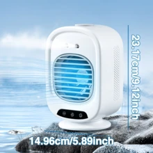 Portable Mini Air Cooler, 3-Speed Speed Personal Water-Cooled Air Cooler, Small Personal Air Conditioner, Personal Cooling Fan, USB Power Supply, Suitable For Office/Bedroom/Outdoor Personal Cooling Fan, Silent Operation. Rotating Shaking Head - Multicolor - View 3