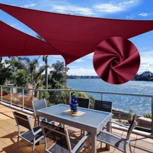1pc Triangular Sun Shade Sail, Heavy Duty Synthetic Fiber Shade Cloth, Curved Edge Design, With Stainless Steel D-Rings, Suitable For Patio And Outdoor Use - Multicolor - View 26