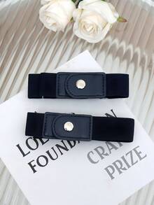 No Buckle Stretch Belts Adjustable Buckle Free Invisible Elastic Waist Band Invisible Adjustable Stretch Belt Suitable For School Home Office Comfortable Stretch Waist Belts Matches Daily Outfits Slouchy Suitable For Daily Wear For Women - Multicolor - View 7