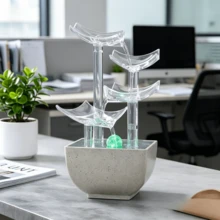 Stress Relief Relaxing Modern Minimalist Luxury Water Fountain Suitable For Living Room Luxury Home Decor Office Desk Bedroom Dining Room Cashier Counter Landscape Warm Holiday Gift - 9807 - View 3
