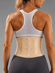 1pc Women's Sports Waist Support Belt, Comfortable Lightweight Ultra-Thin Lumbar Support Belt, Waist Support For Lumbar Disc, Waist Compression Belt, Yoga Training Belt, Suitable For Running, Fitness Equipment, Body Shaping, Entertainment Sports, Musical Instruments, Cycling, Ice And Snow Sports, Extreme Challenges, Hiking, Camping, Shooting Sports And Other Scenarios - Apricot - View 5
