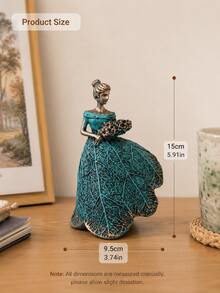 Cute Small Home Decor Statue, Resin Lady Figurine For Desk Shelf Decoration, Simple Room Accent Ornament, 15cm Table Decor - New Model - View 10