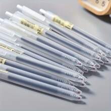 3件/套中性色凝膠筆套裝，極簡霧面可伸縮0.5mm子彈頭按壓式凝膠筆，辦公簽名筆，學生學習筆，文具 - 3件/套 - 查看 6