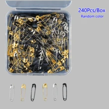 120/240入 多色隨機小安全針 19mm/0.75in 黑色散裝安全針，適用衣物製作、縫紉、珠寶手工、藝術與手工藝，附收納盒 - 多色 - 查看 19