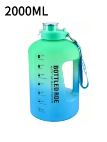 1pc Matte Gradient One-Gallon Fitness Water Jug, Large-Capacity Hand-Held Water Cup With Measurement Markings, Leak-Proof Flip-Top Lid, Portable Hydration Bottle For Outdoor Cycling And Workouts, High-Temperature Resistant Portable Water Bucket - Multicolor - View 13
