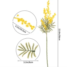 10 Stücke/5 Stücke künstliche Hochzeitsblumen, hochwertige Mimose, Feiertagsblumen, künstliche Blumen für die Heimdekoration, romantische Feiertagsblumen, Hochzeitsblumen, goldene Akazie, französische Karnevalsblumen, geeignet für Heimdekoration, Wohnzimmer, Büro, Küche, Hochzeit, Raumdekoration, Hochzeitszubehör, Herbstdekoration, Wanddekoration, Tischdekoration, Hochzeitsdekoration, dekorative Blumen, Hochzeitsblumen, Rosen, künstliche Rosen - Gelb - Übersicht 7