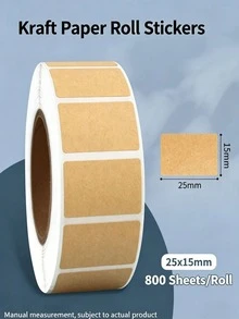 1600 lembar/gulungan label kertas kraft berperekat, stiker label cokelat yang mudah disobek dan dapat ditulis, sempurna untuk mengatur ruang penyimpanan, stoples bumbu, hadiah buatan sendiri, dan pelabelan kerajinan. - MultiWarna - View 6