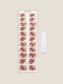 Stiker Kuku Kaki Gel Semi-Kering Musim Panas Terbaru, Desain Berkilau, Stok Tersedia Grosir, Tahan Air dan Tahan Lama - Baby Pink - View 3