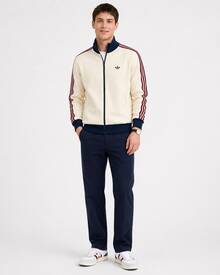 adidas originals WAFFLE TRACK TOP 華夫格運動早春立領拉鍊條紋針織外套 男款 - 杏色 - 查看 9