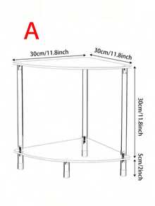 1SET Acrylic Triangle Corner Combination Table 2-Layer 3-Layer 4-Layer Storage Table - White - View 10