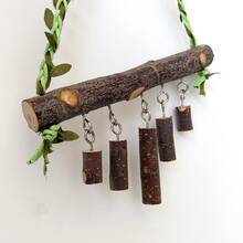 Parrot Wooden Wind Chime Swing Perch, Parrot Climbing & Claw Grinding Perch, Suitable For Cockatiel/Budgie/Lovebird/Other Parrots, Universal Cage Interior Fun Perch, Parrot Toy, Bird Cage Accessory - View 4